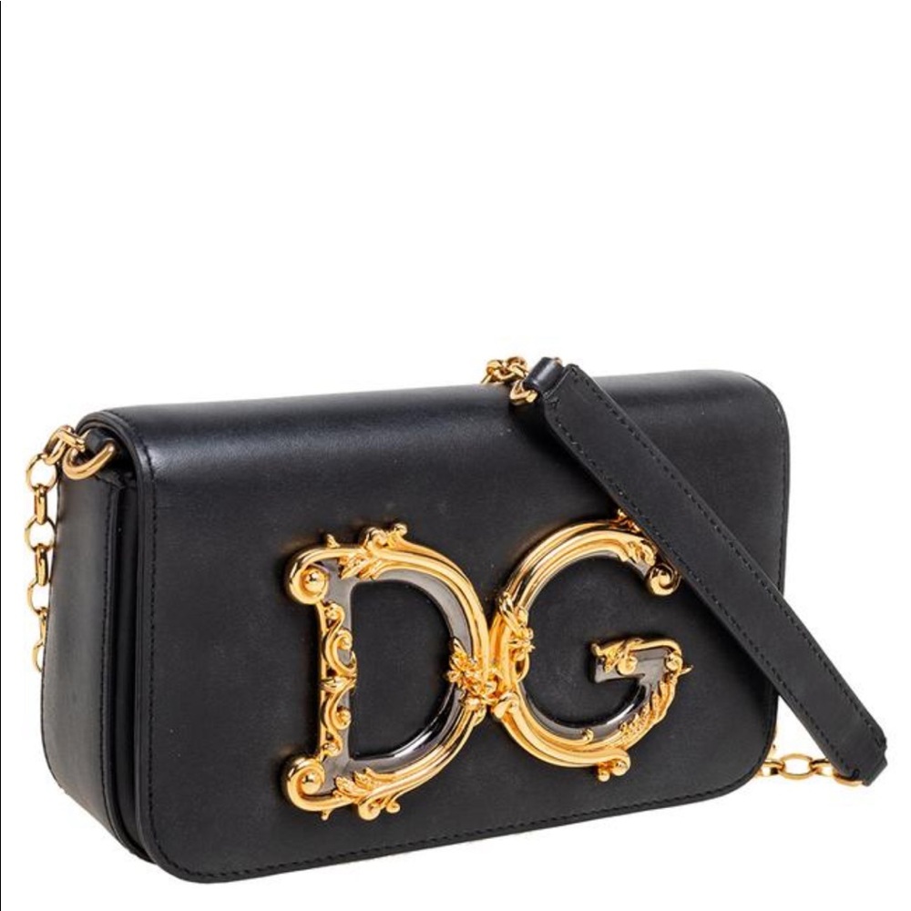 New, Dolce & Gabbana shoulder bag with removable gold chain/leather strap.
